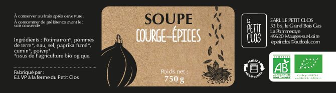 Soupe Courges/Epices 750gr