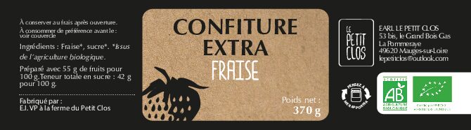 Confiture fraise 370gr